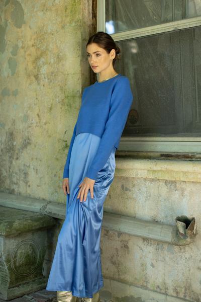 Crop Sweater - Azure - Image 4