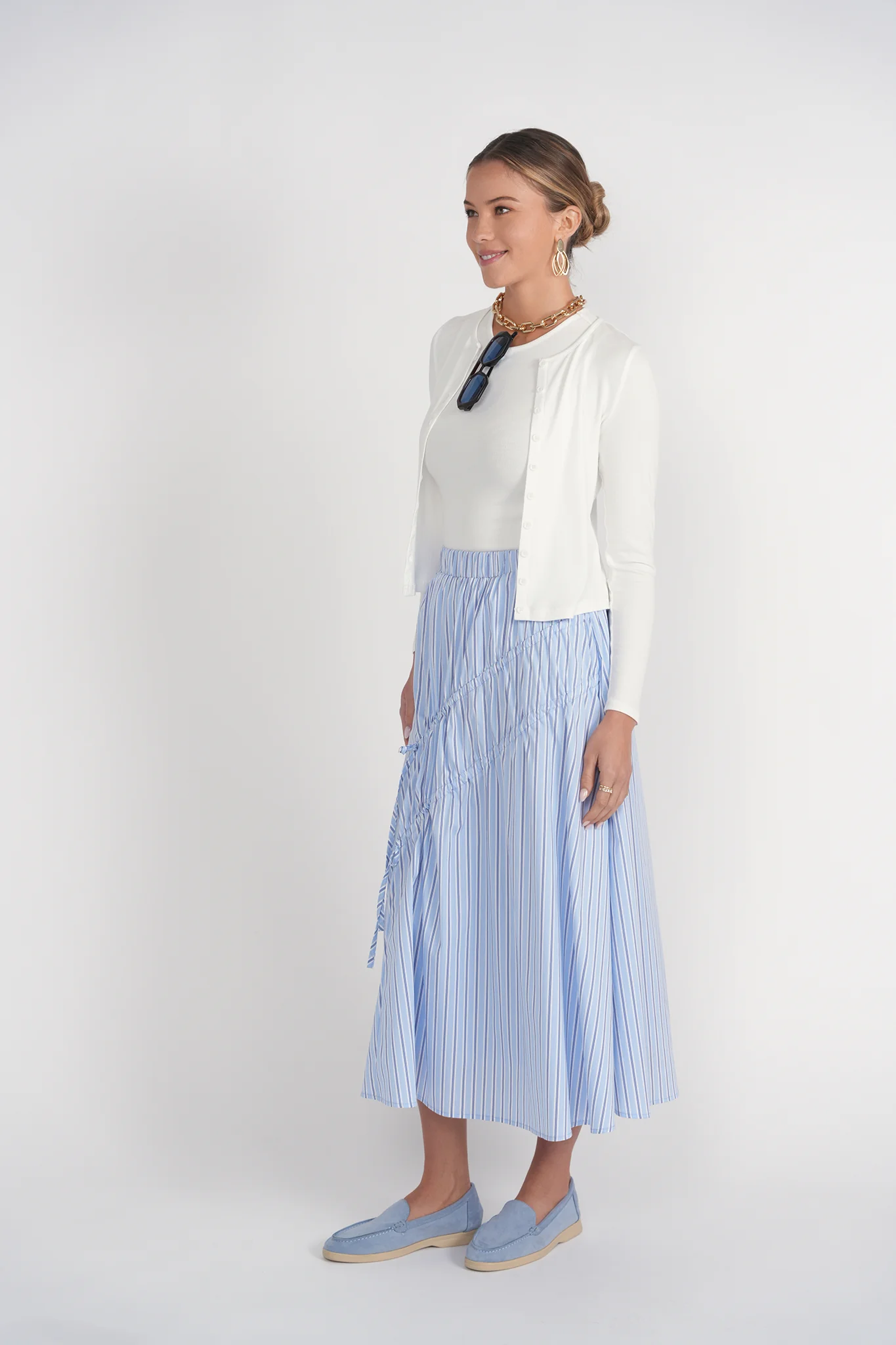 Cardigan Tee- White - Image 5