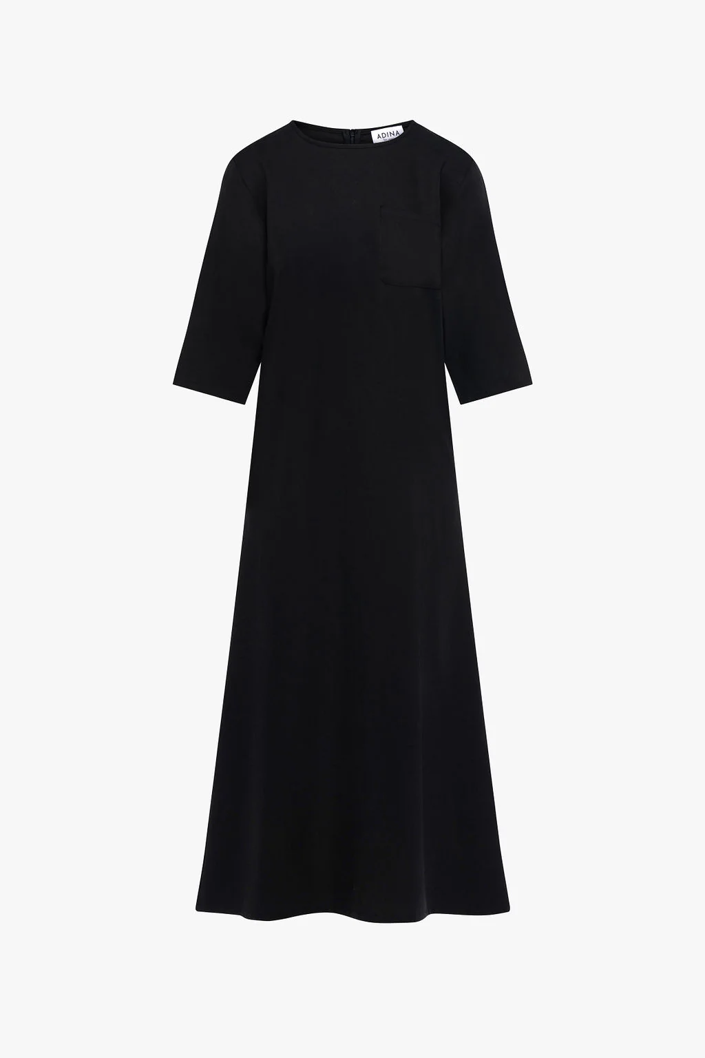 Tencel Pocket Midi Dress- Black - Image 3