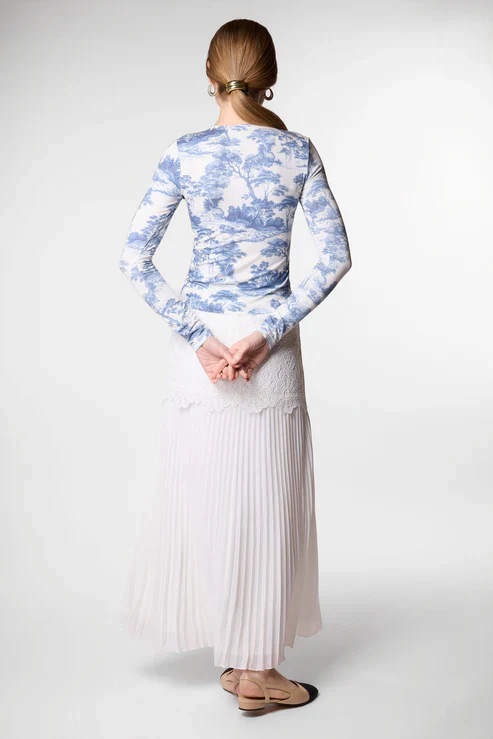 The Toile Tee- Blue Toile - Image 3