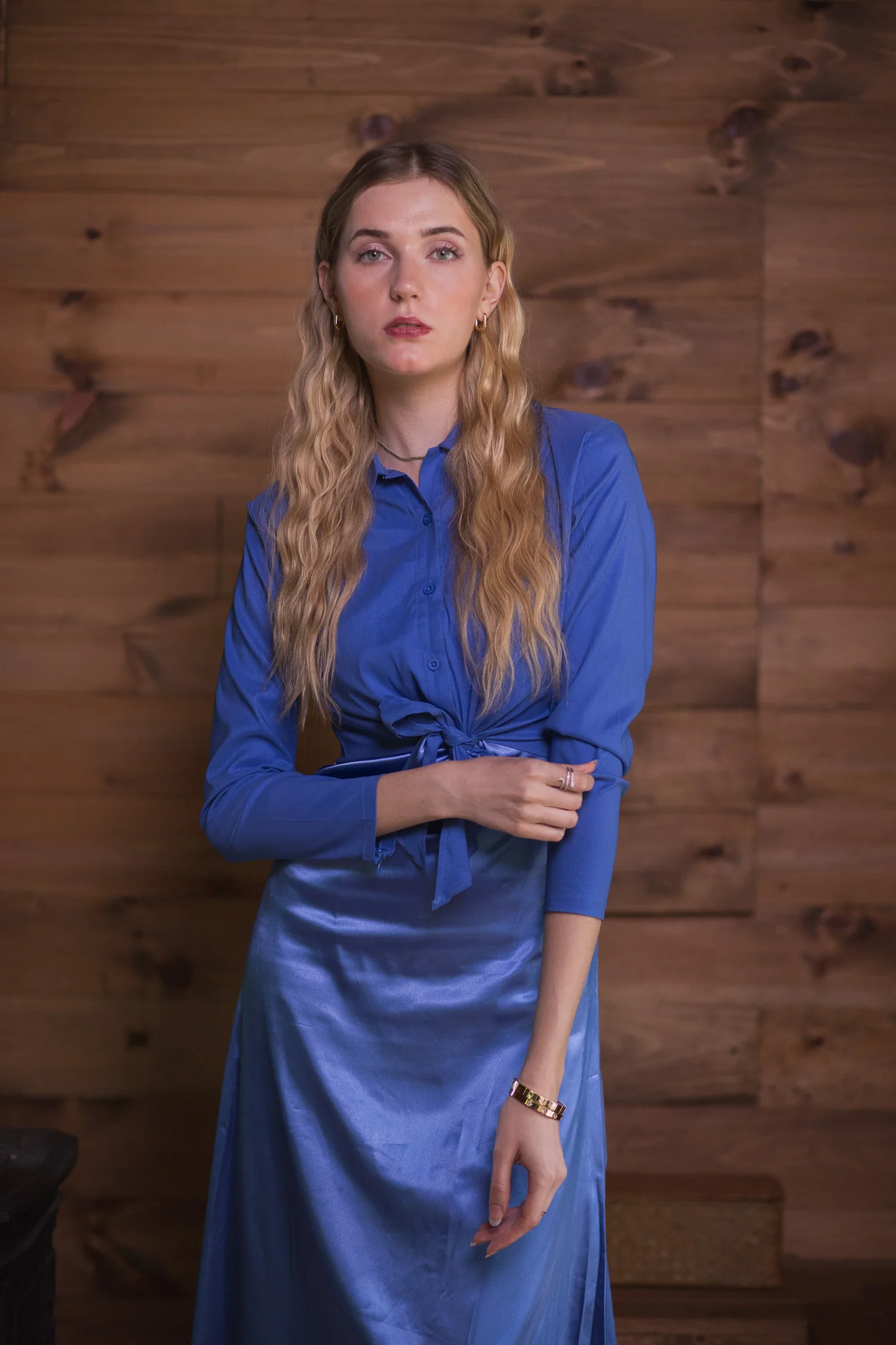 Satin Crop Blouse – Periwinkle - Image 5
