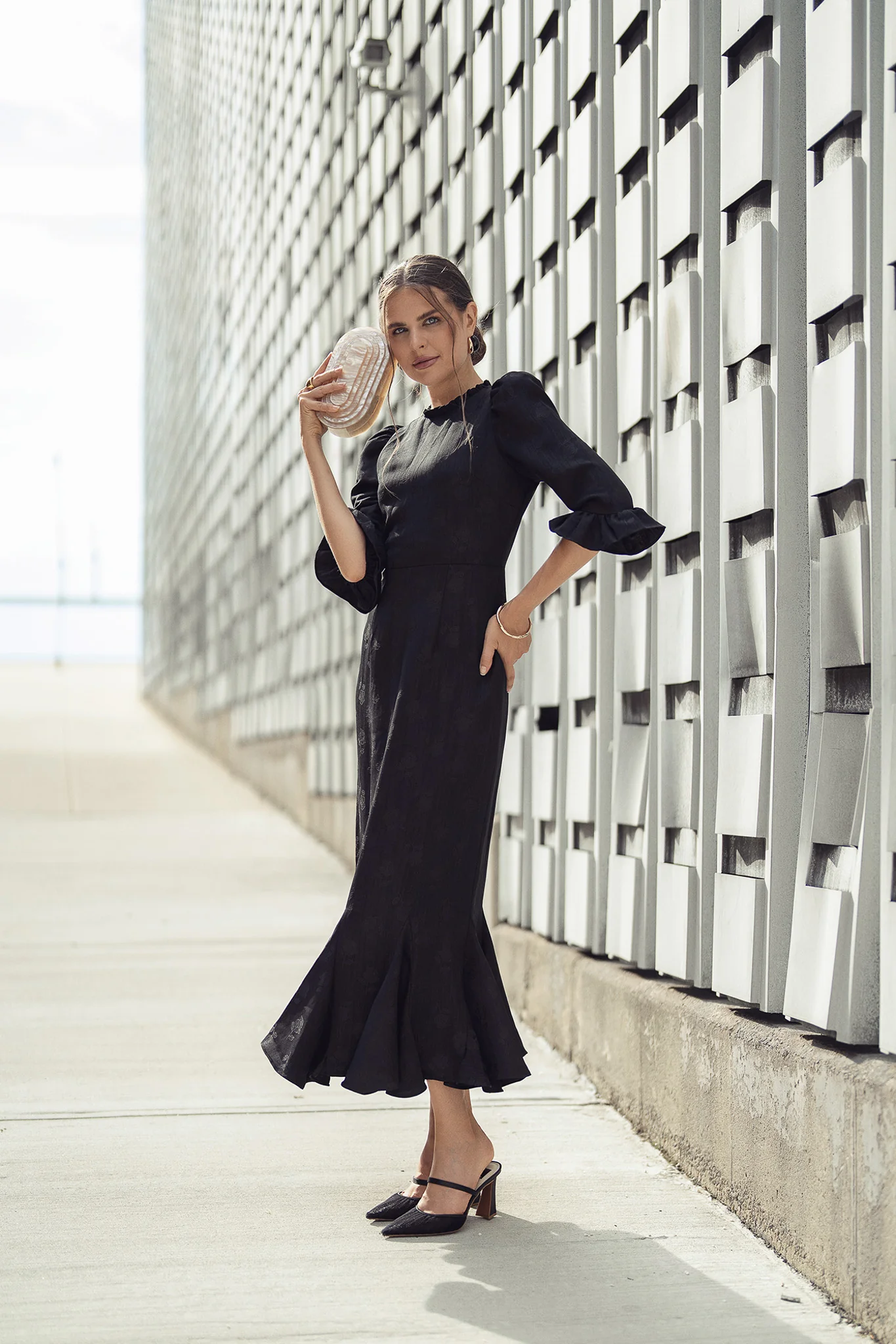 Shiri Dress- Black Jacquard - Image 3