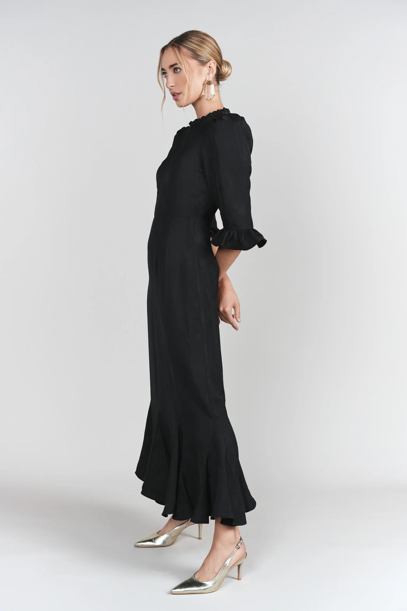 Shiri Dress- Black Jacquard - Image 4