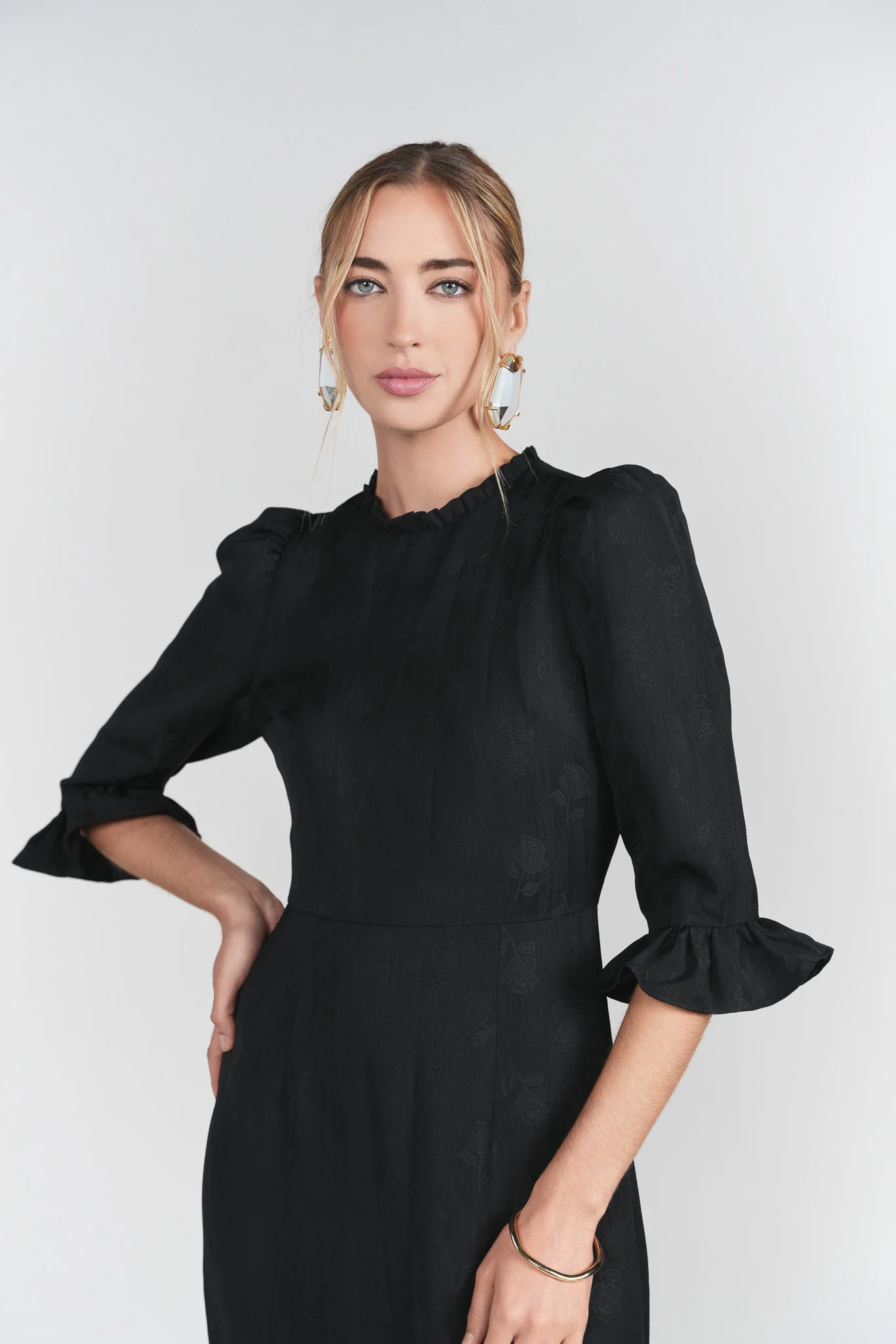 Shiri Dress- Black Jacquard - Image 5
