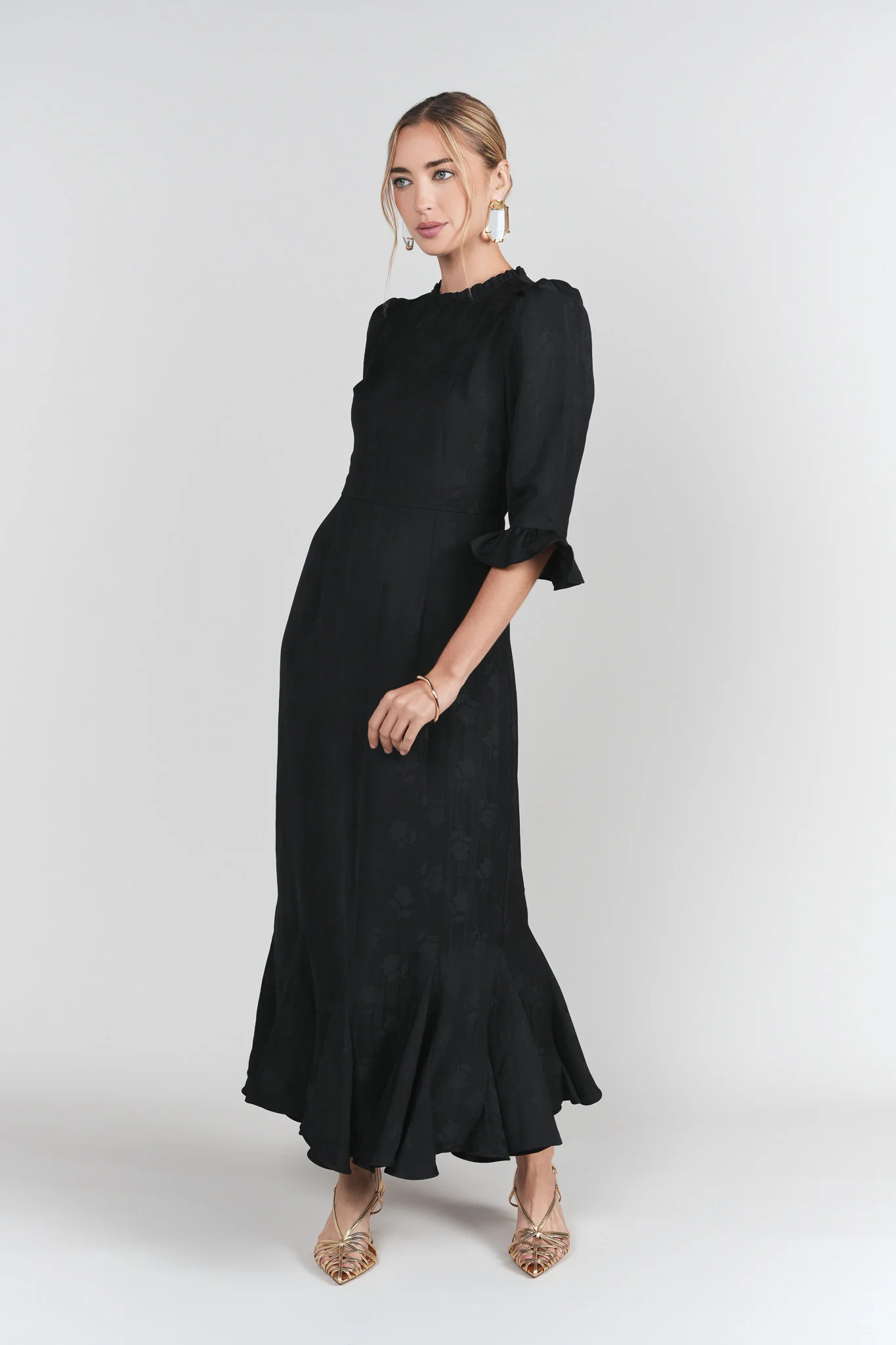 Shiri Dress- Black Jacquard - Image 6