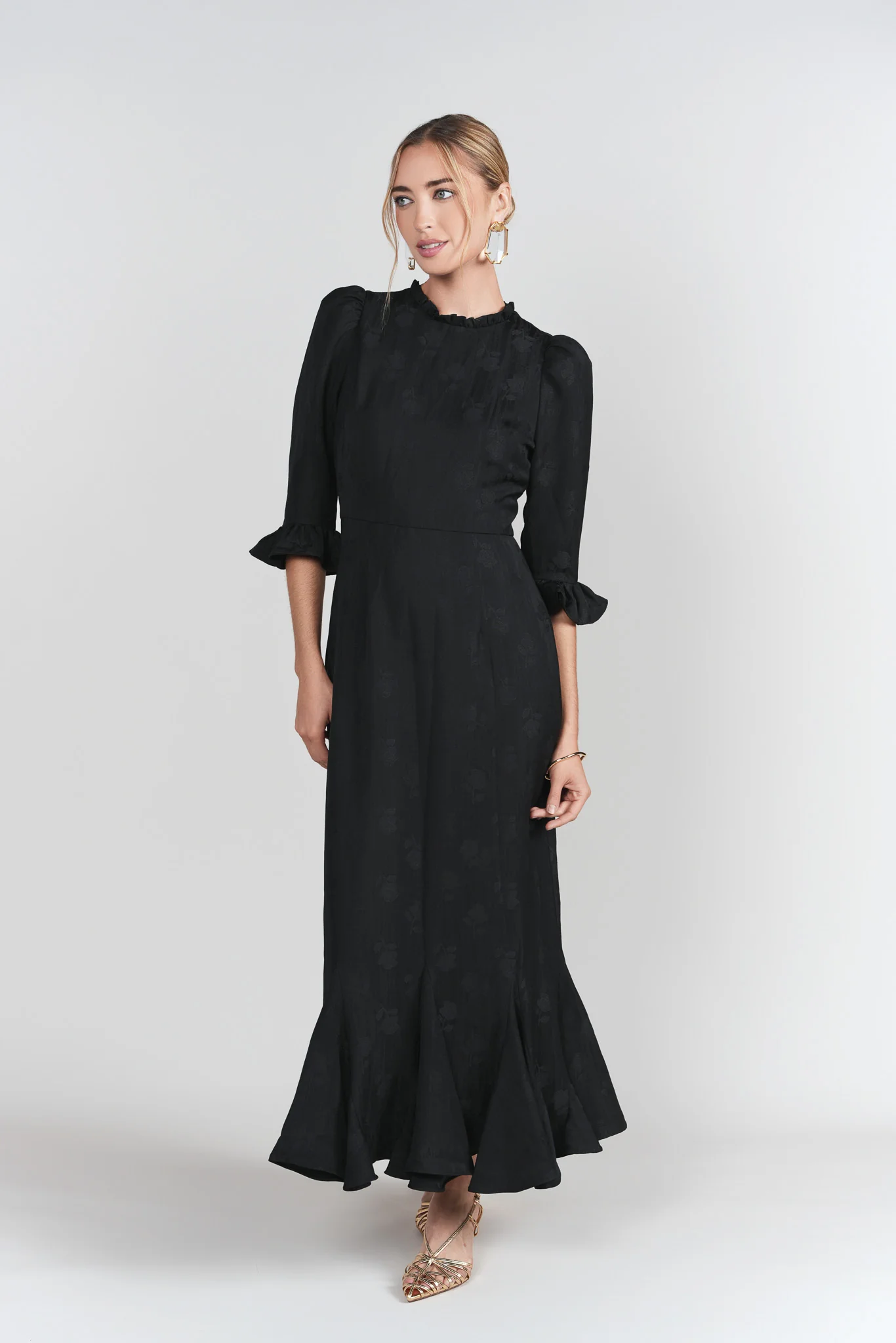 Shiri Dress- Black Jacquard - Image 7