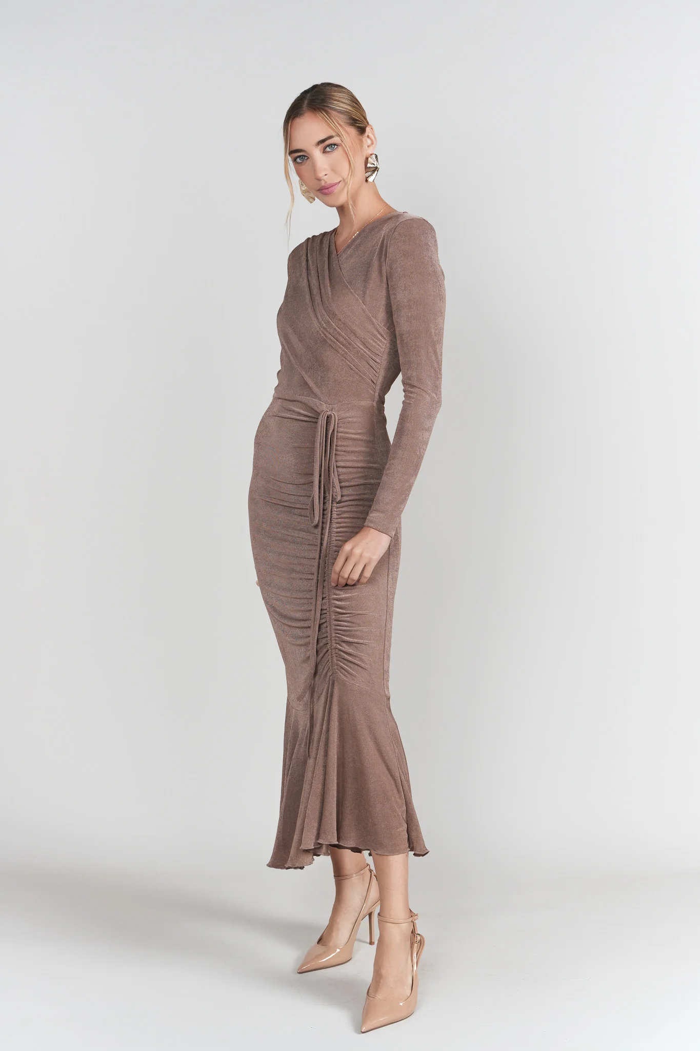 Valerie Midi Dress- Mink - Image 3